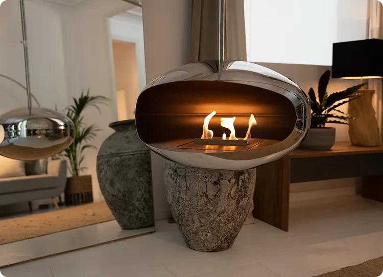 aeris steel bioethanol fireplace