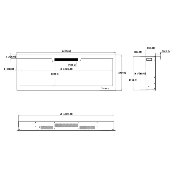 Elite 127 cm – Indbygningselpejs