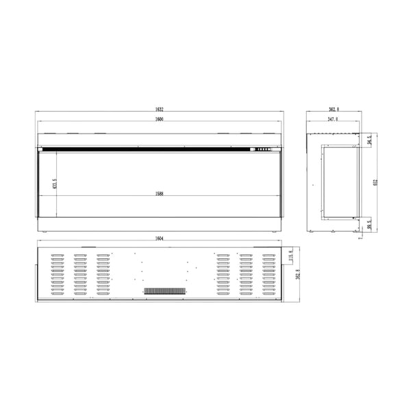 Superb 3D 160 cm – Indbygningselpejs