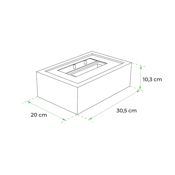Bio Grate 30 cm - Fritstående biopejs indsats