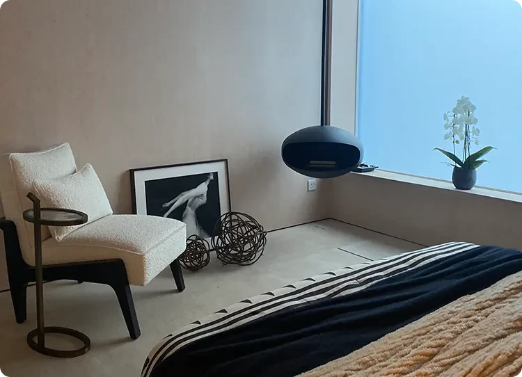 Cocoon Aeris sort hængende pejs