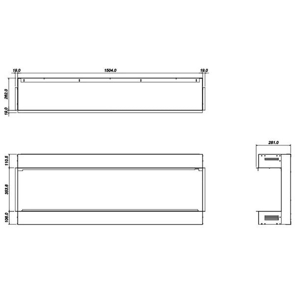 Glazer 1500 - Indbygnings elektrisk pejs