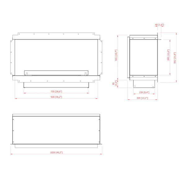 Neo 750 Fireplace - Indbygningsbiopejs