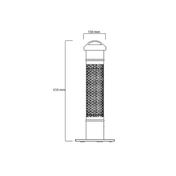 Terrassevarmer 1200 W, GT, sort
