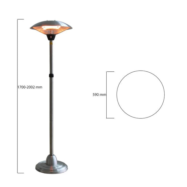 Terrassevarmer 900/1200/2100 W, HA, sølv