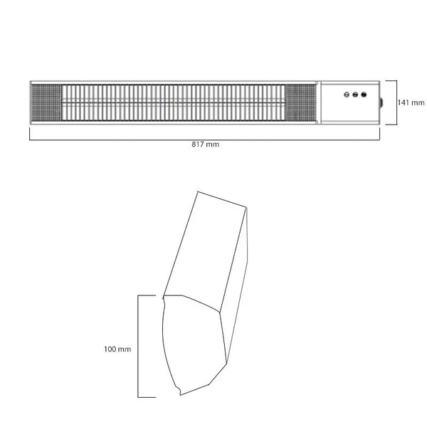 Royal Diamond 2500 watt sort terrassevarmer