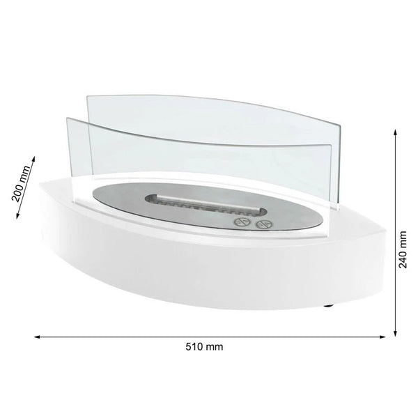 Oval bord biopejs - hvid