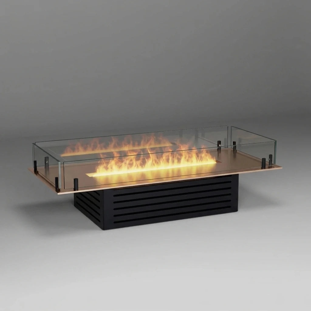 Foco Myst Pro 900 water vapour fireplace with copper top plate and water vapour flames