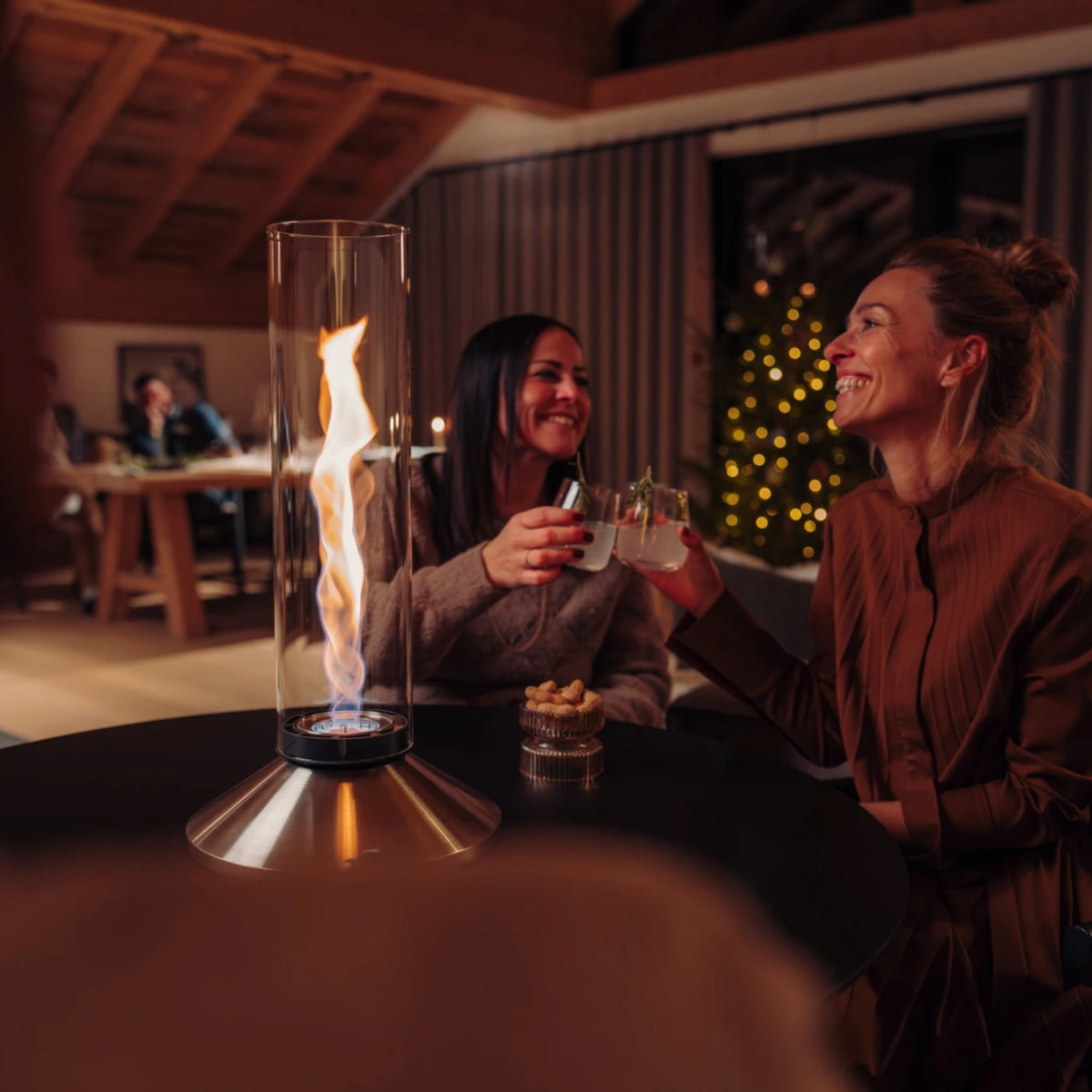SPIN X 1200 Tabletop Fireplace - Silver