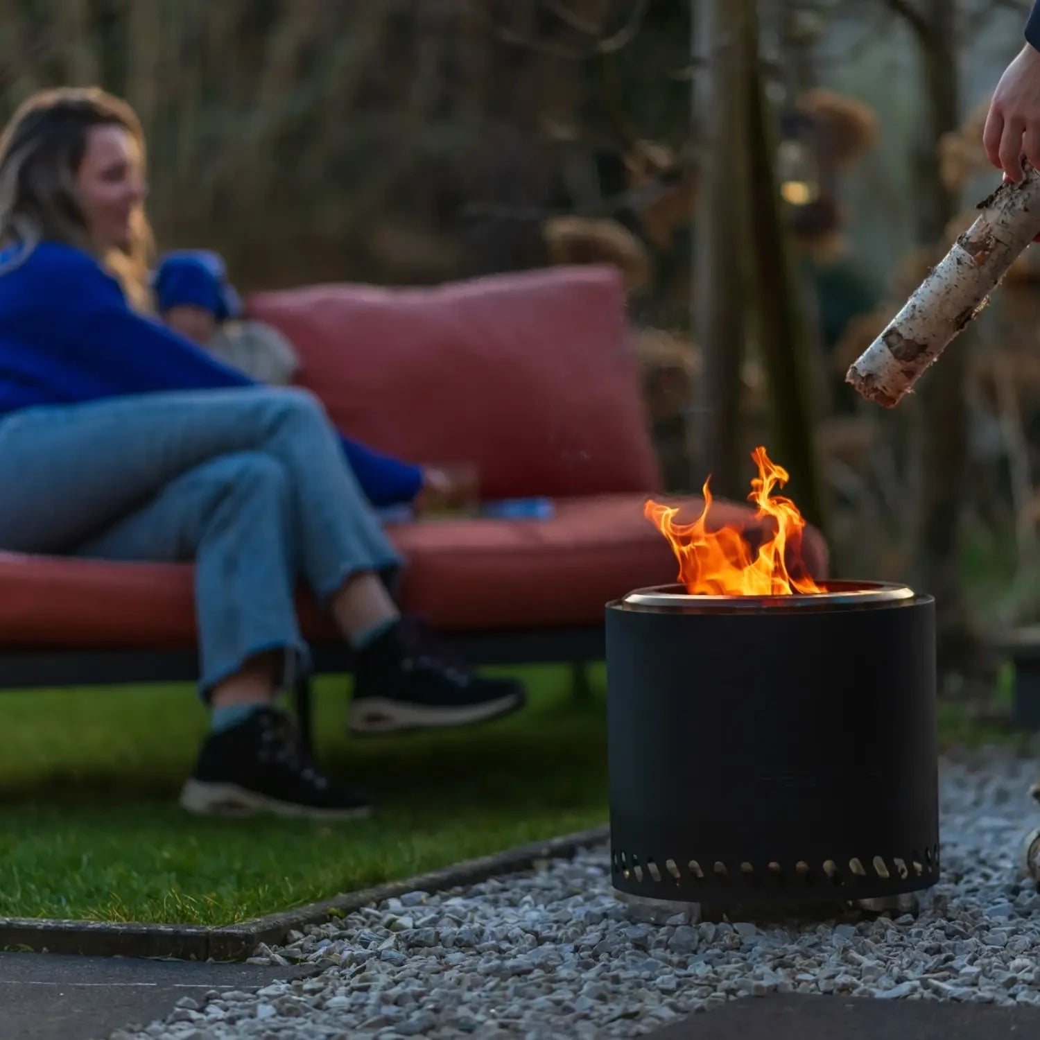 Volcano large ildsted – sort rustfrit stål