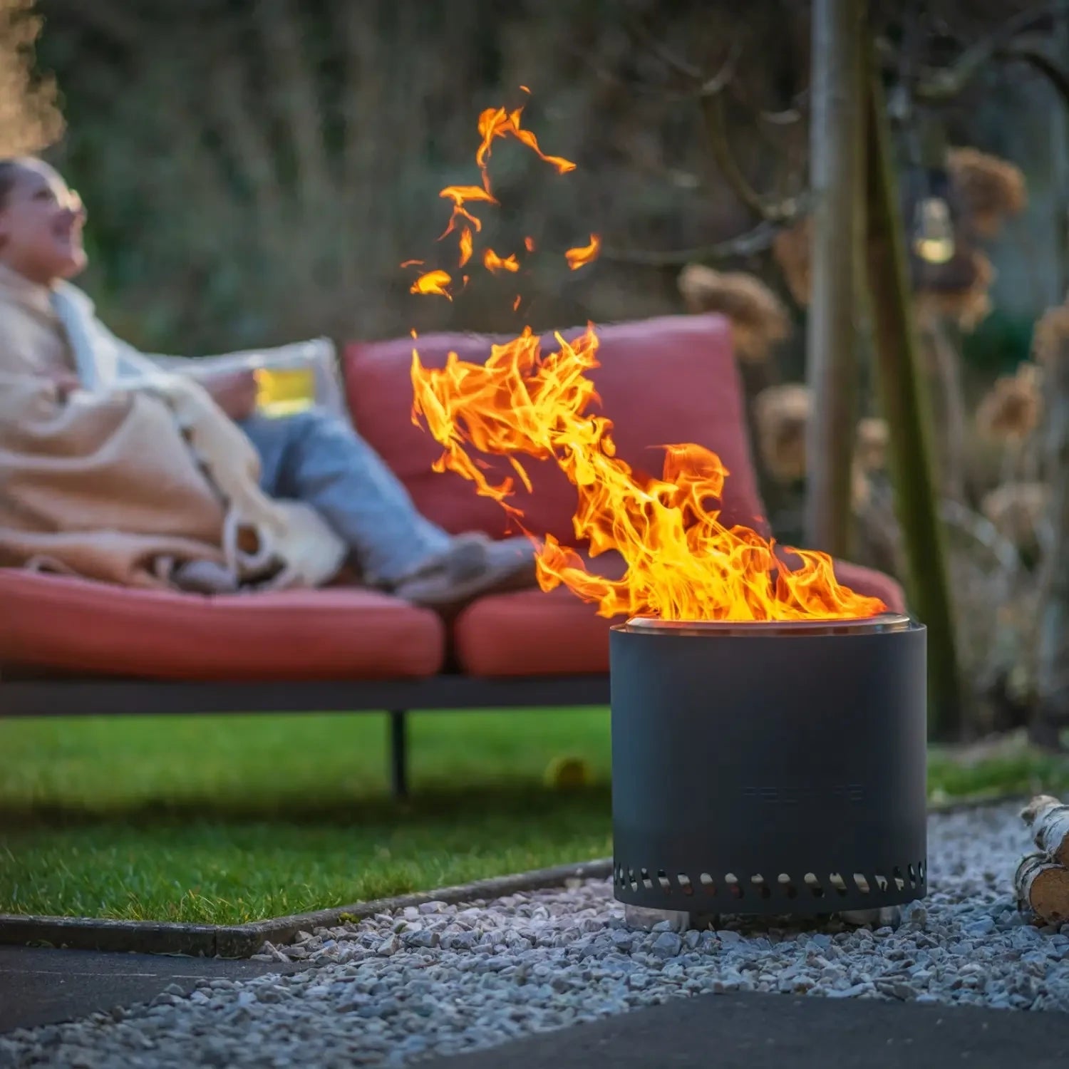 Volcano large ildsted – sort rustfrit stål