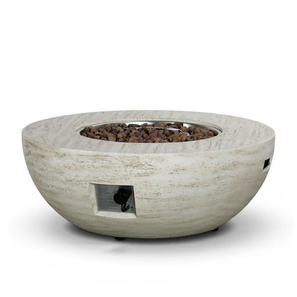 Estate Bowl 92 Travertine – Rund gaspejsbord