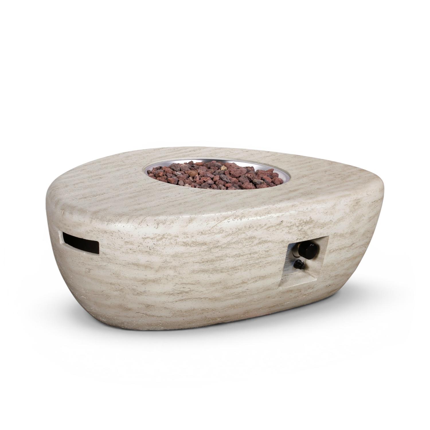 Estate Organic 107 Travertine – Organic Gas Firepit Table