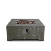 Estate Square 88 Dark Travertine – Square Gas Firepit Table