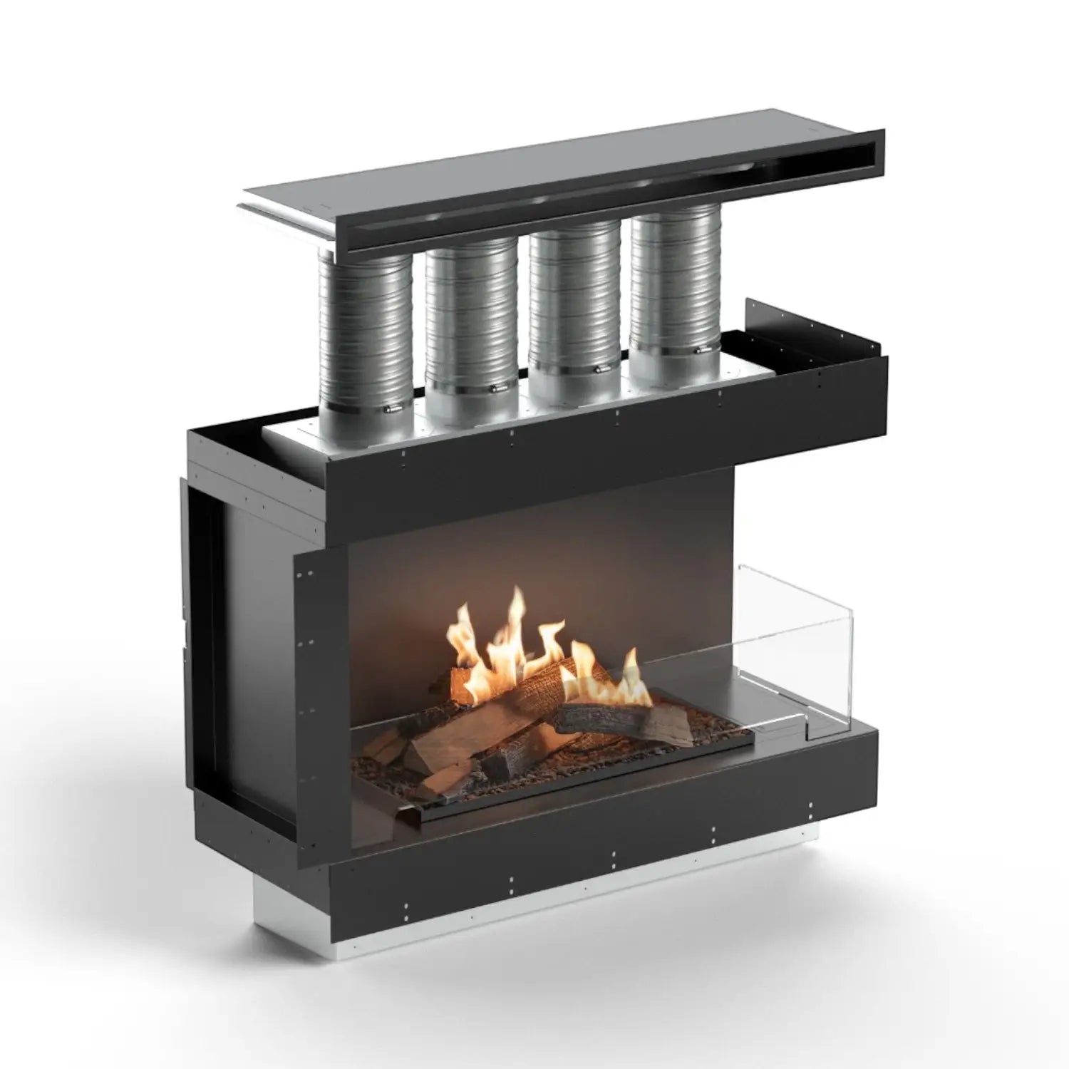 Flogs Box 1000 Højre Hjørne (Indvendig Ventilation) - Bioethanol Pejs