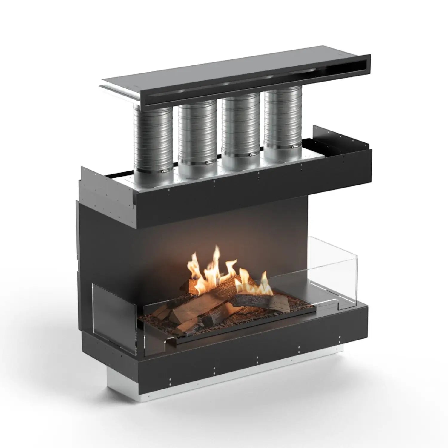 Flogs Box 1000 Tre-sidet (Indendørs ventilation) - Bioethanolpejs
