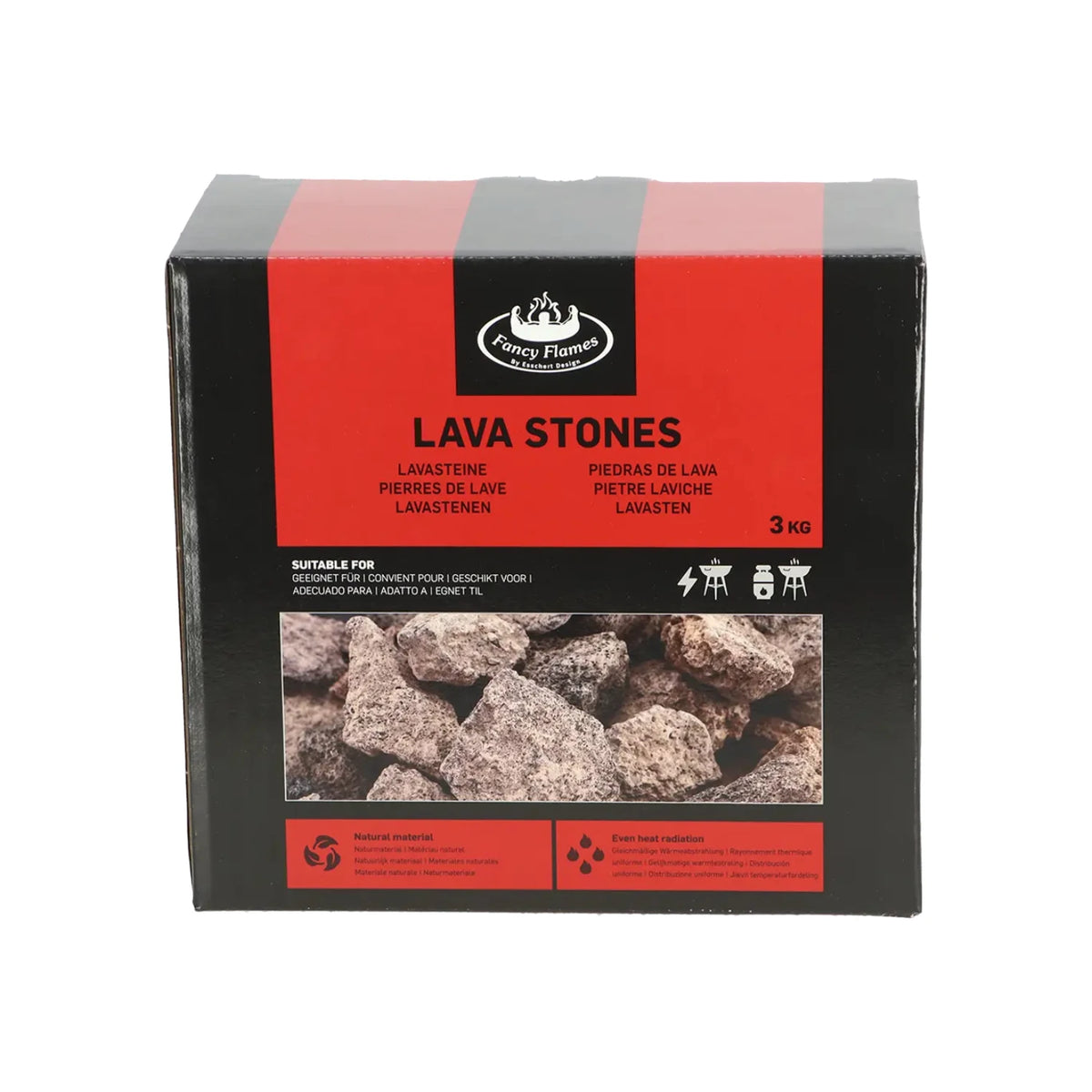 Lava-sten 3 kg – til udendørs gaspejse og grill