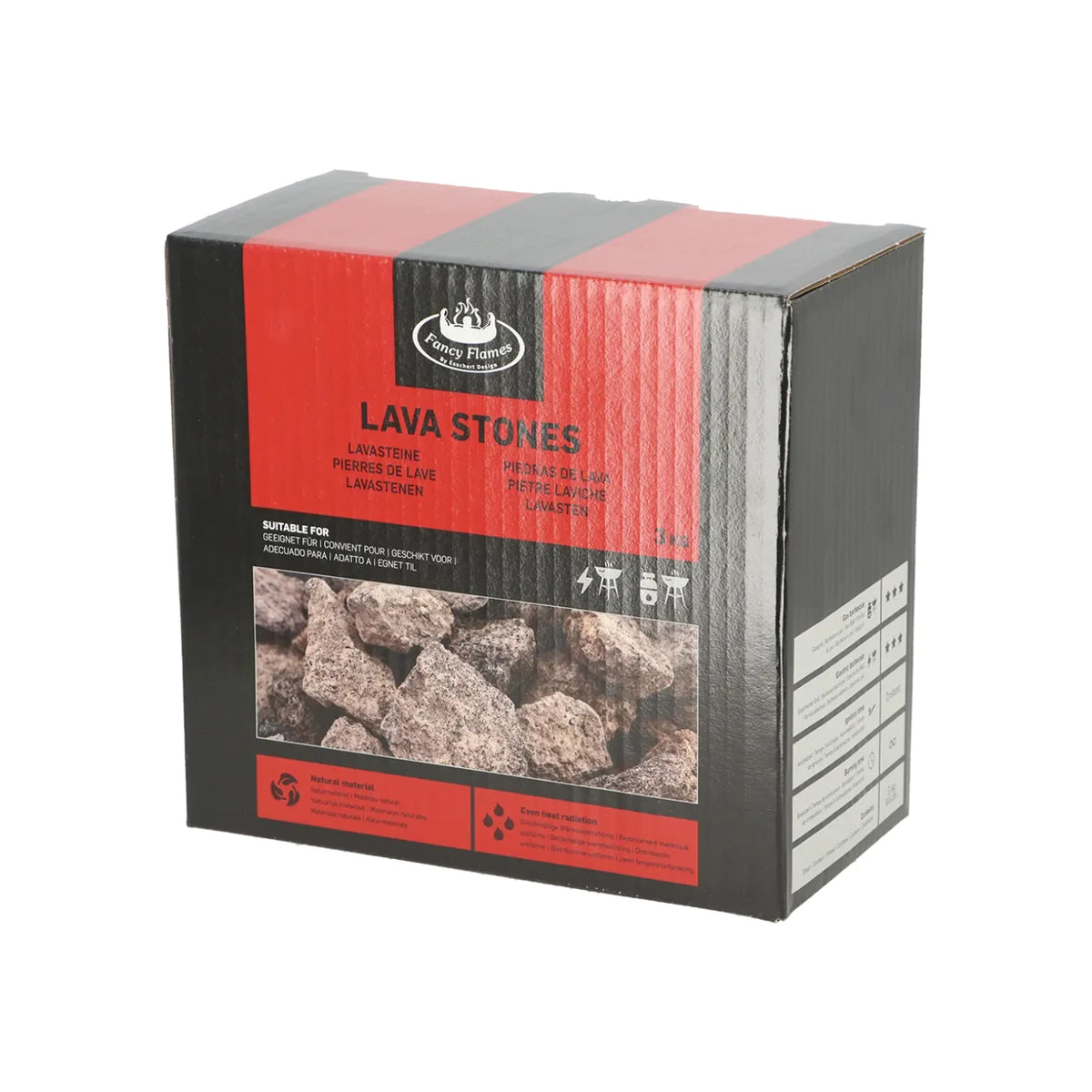 Lava-sten 3 kg – til udendørs gaspejse og grill