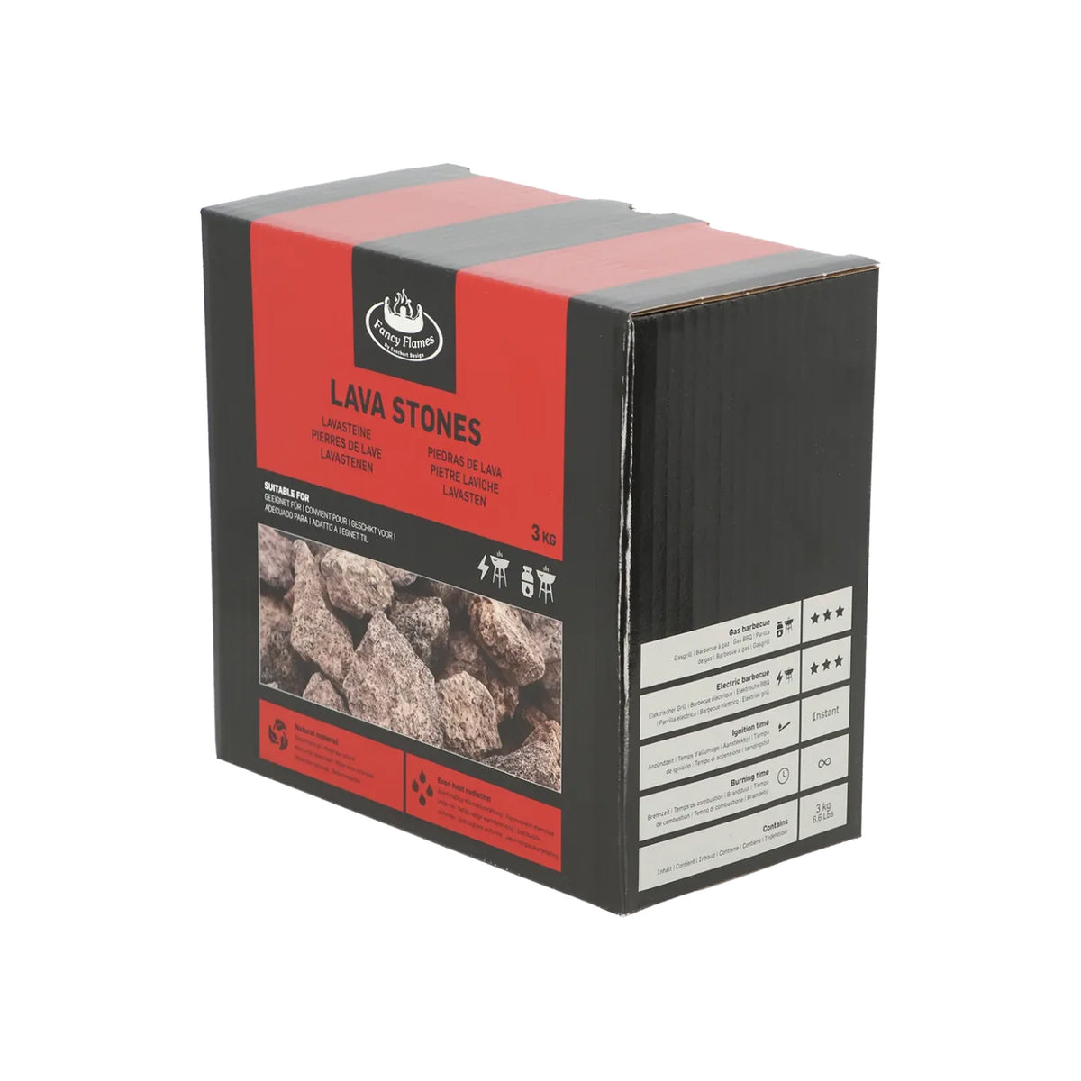 Lava-sten 3 kg – til udendørs gaspejse og grill