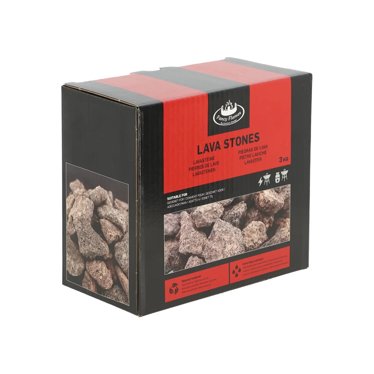 Lava-sten 3 kg – til udendørs gaspejse og grill