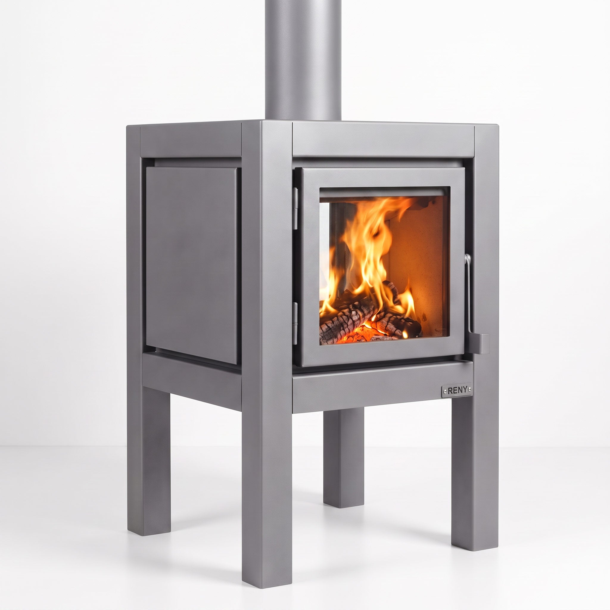 Quaruba Large Outdoor Fireplace - Matte Steel
