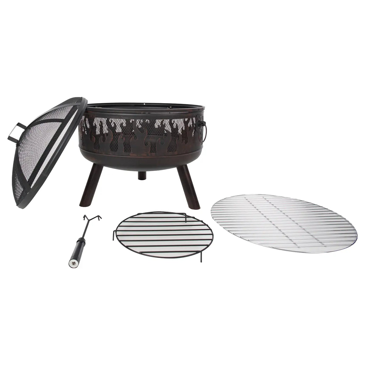 Bålsted med grill og net