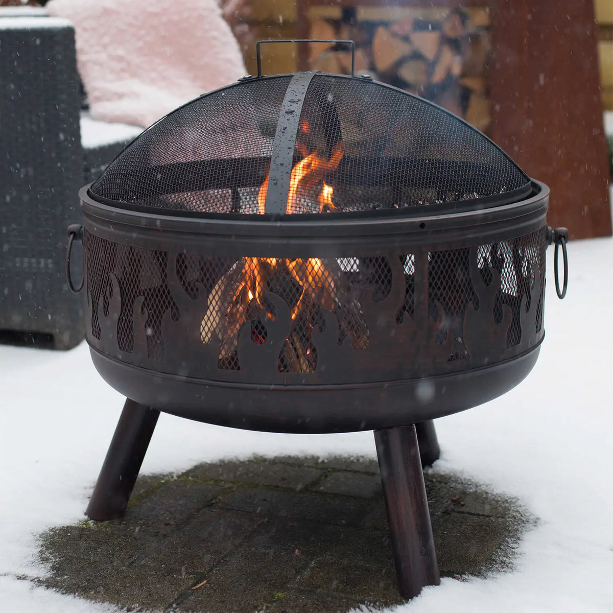 Bålsted med grill og net