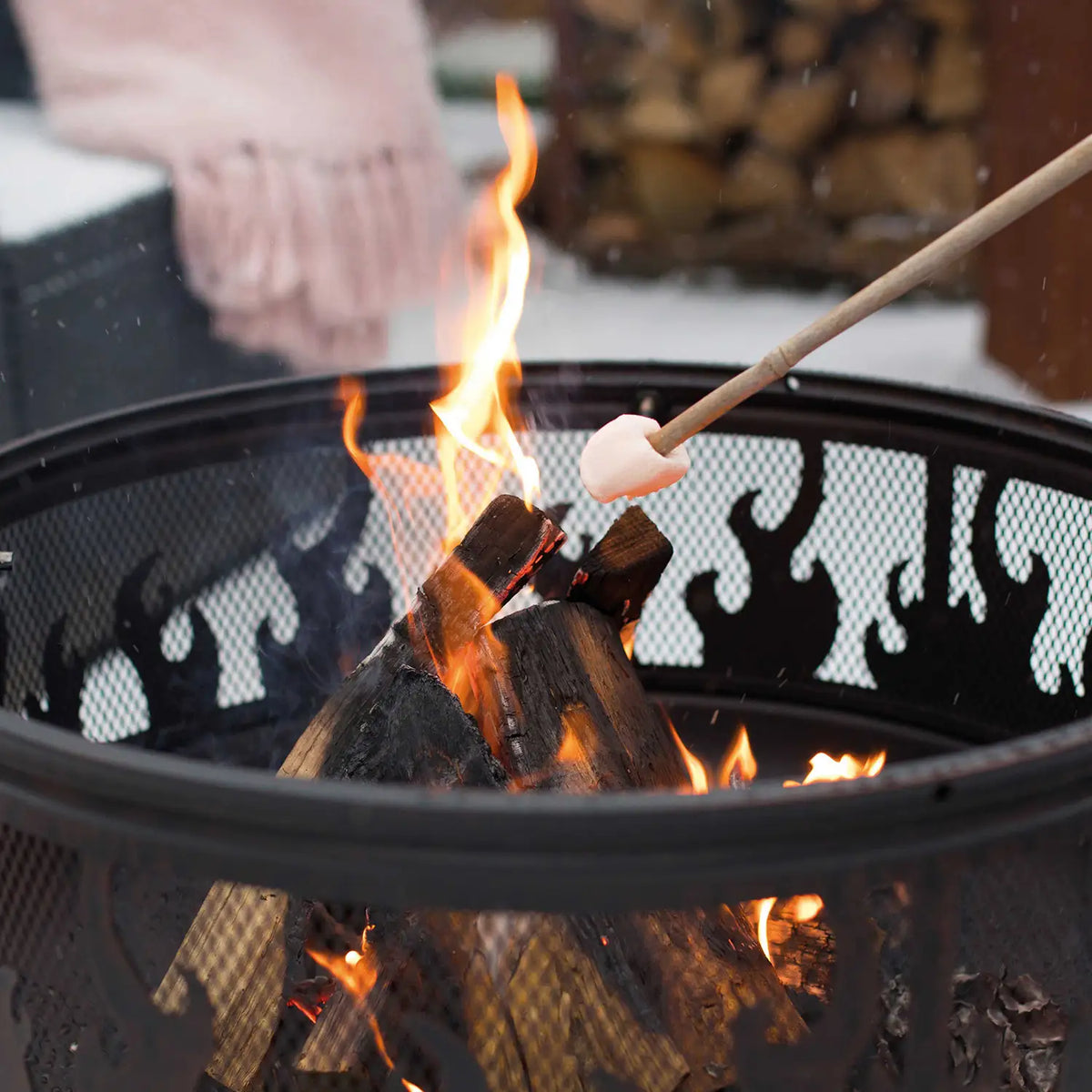 Bålsted med grill og net