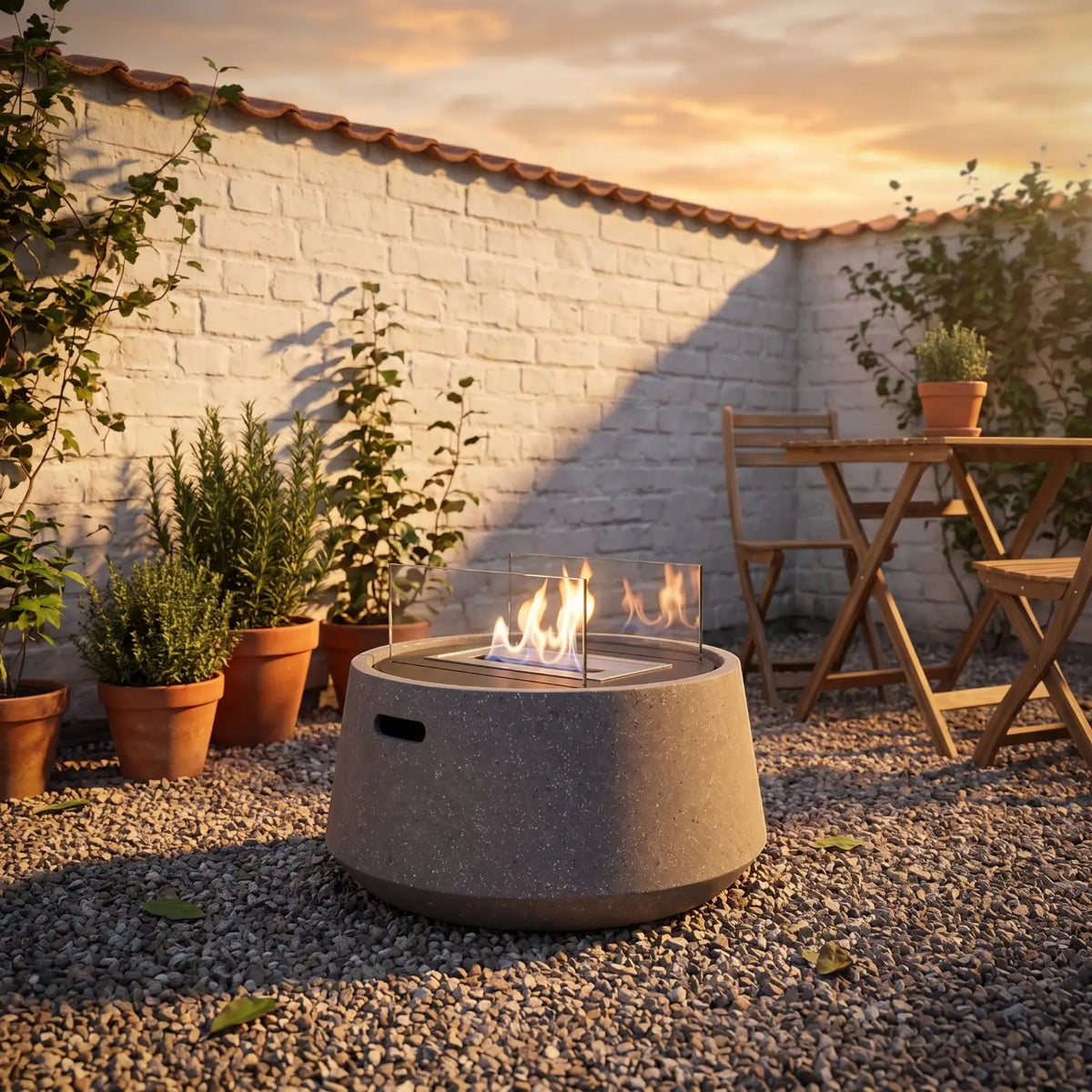 KELO - Granite Grey - Outdoor Bioethanol Fireplace