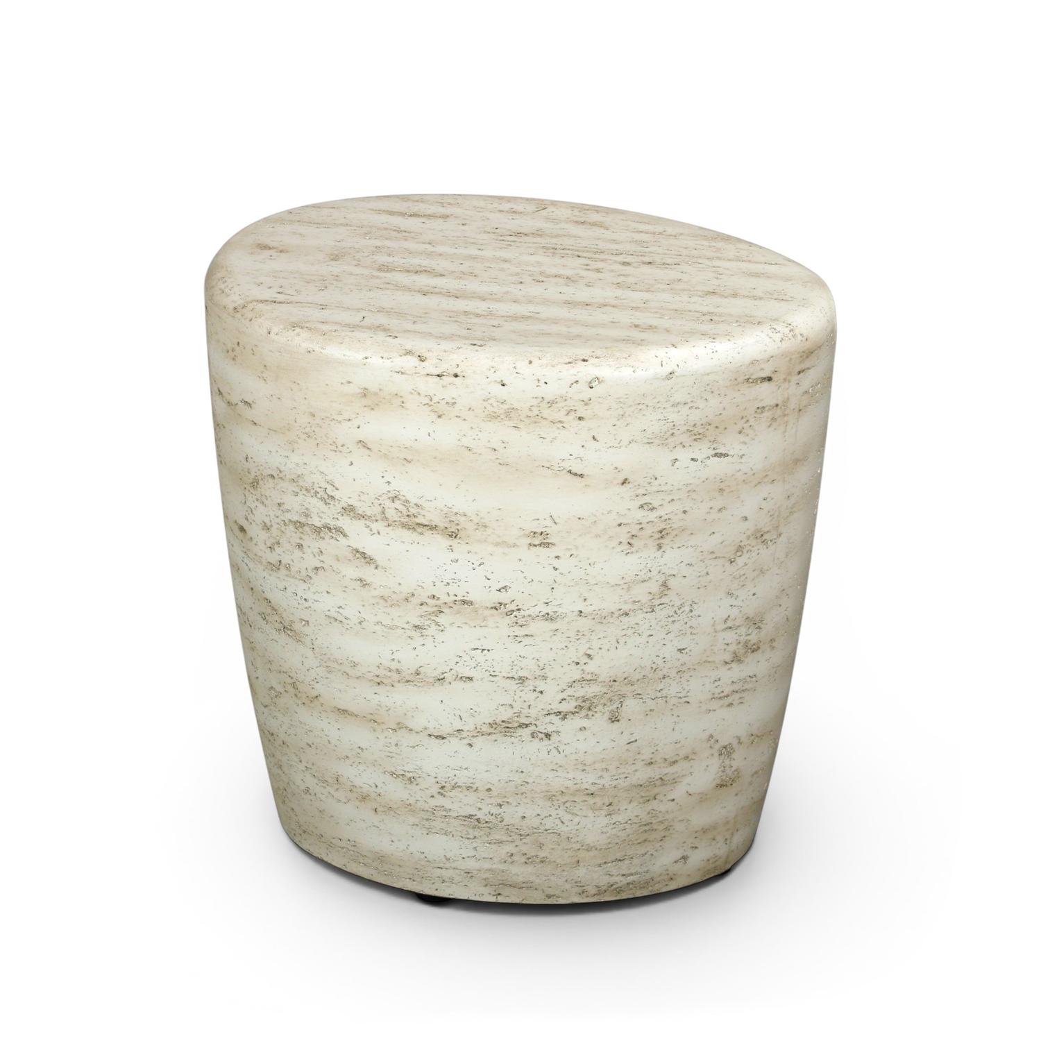 Side Table Organic Travertine – Outdoor Composite Accent Table