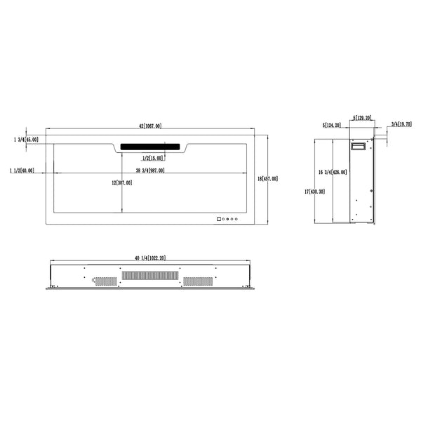 Elite 107 cm – Indbygningselpejs
