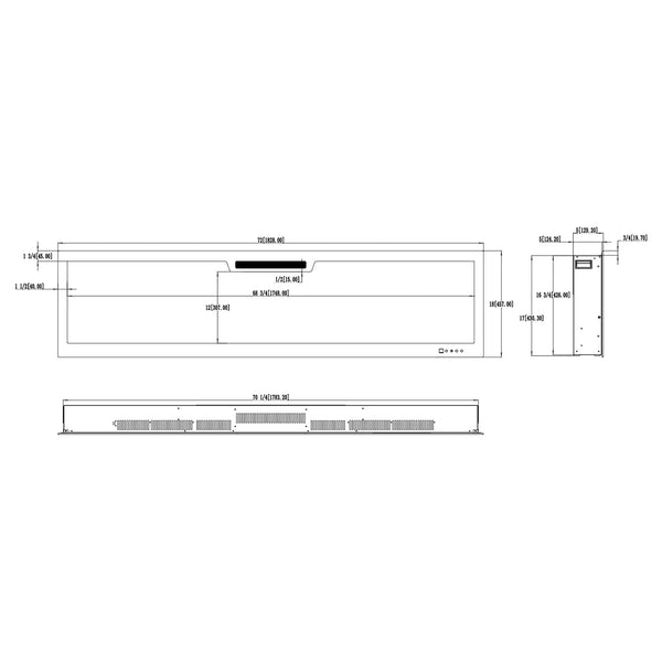 Elite 183 cm – Indbygningselpejs