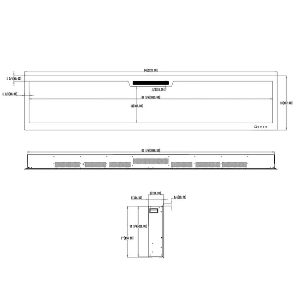 Elite 213 cm – Indbygningselpejs