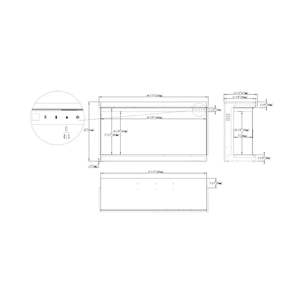 Superb 40 - 104 cm Indbygningselpejs