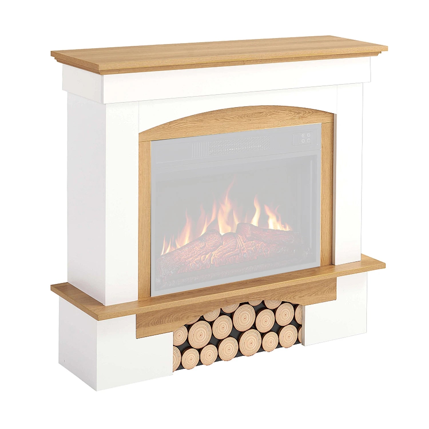 Woodley Hvid / Naturlig Eg - Pejseramme i MDF