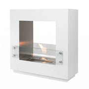 Hollywood White - 2-sided free-standing bioethanol fireplace