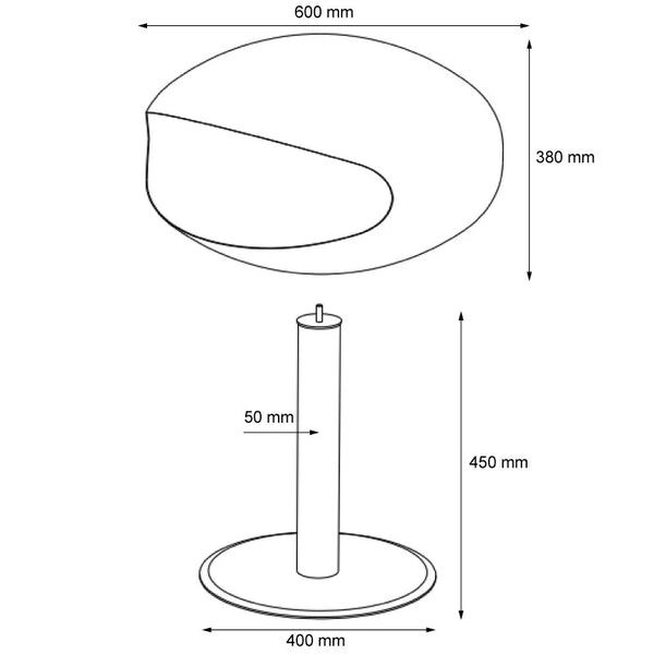 Cocoon Pedestal med sort fod - Sort