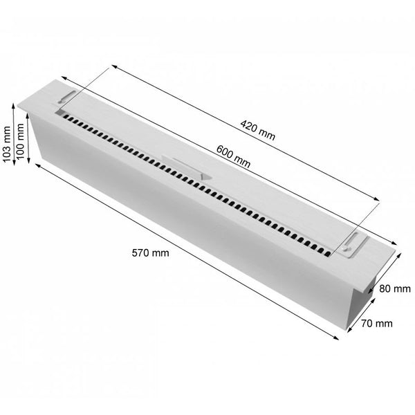 Slimline brandkar - 60 cm