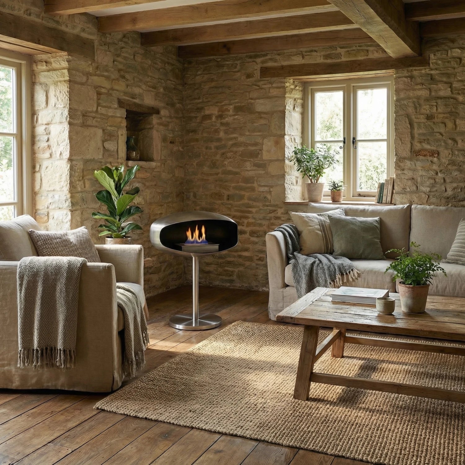 Steel, freestanding biofire UFO-50 from Hein & Haugaard