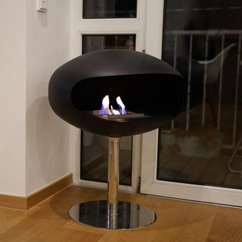 Cocoon Pedestal med stålfod - Sort