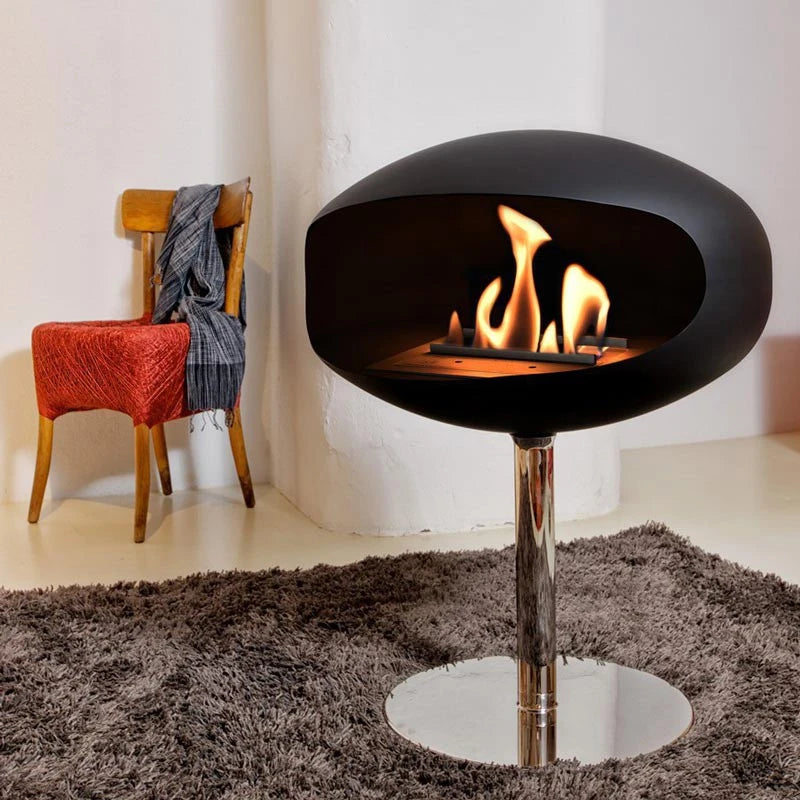 Cocoon Pedestal med stålfod - Sort