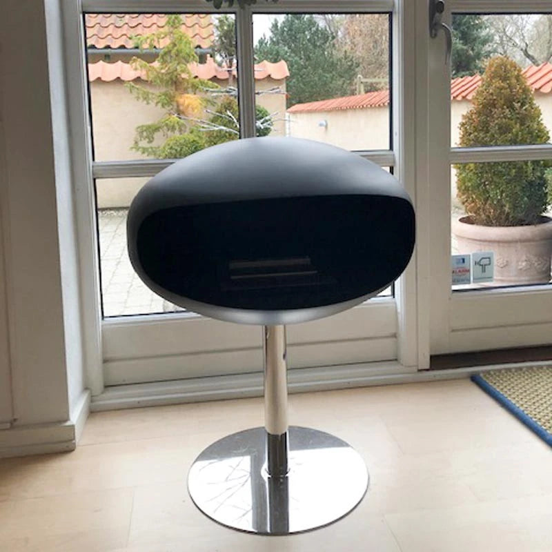 Cocoon Pedestal med stålfod - Sort