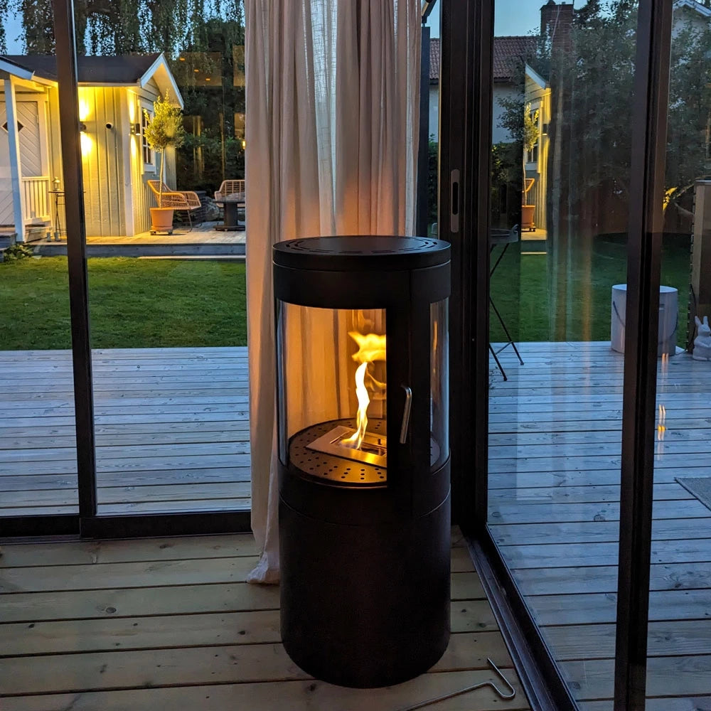 Conservatory add heat ethanol fireplace