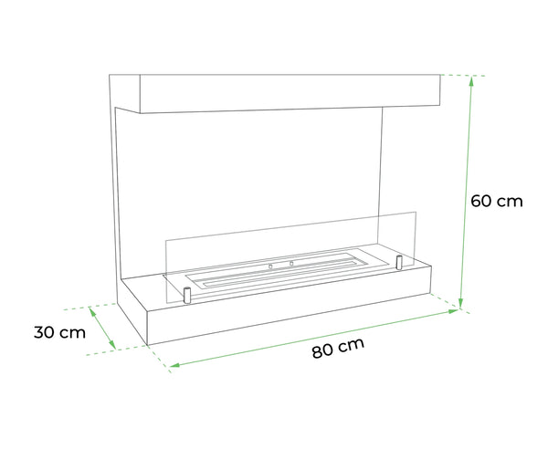 Dakota - Tre-sidet væghængt biopejs
