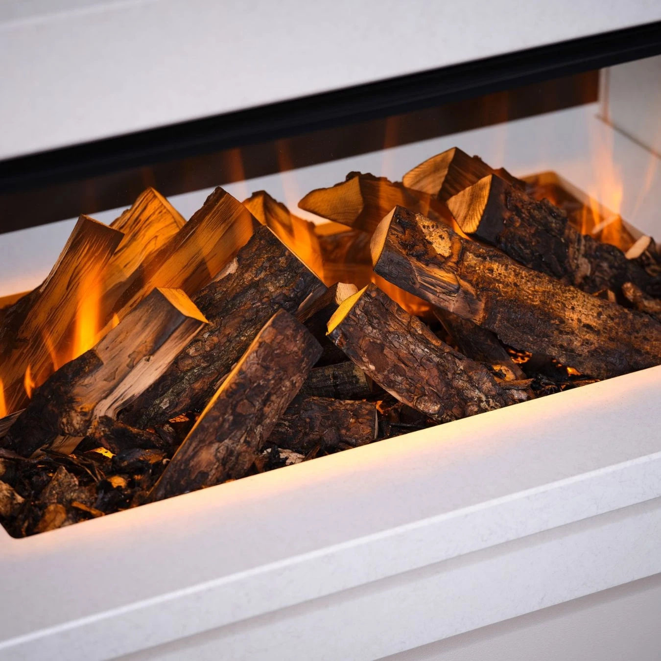 British Fires Deluxe Real Logs - Hand-painted decoration wood for electric fireplaces