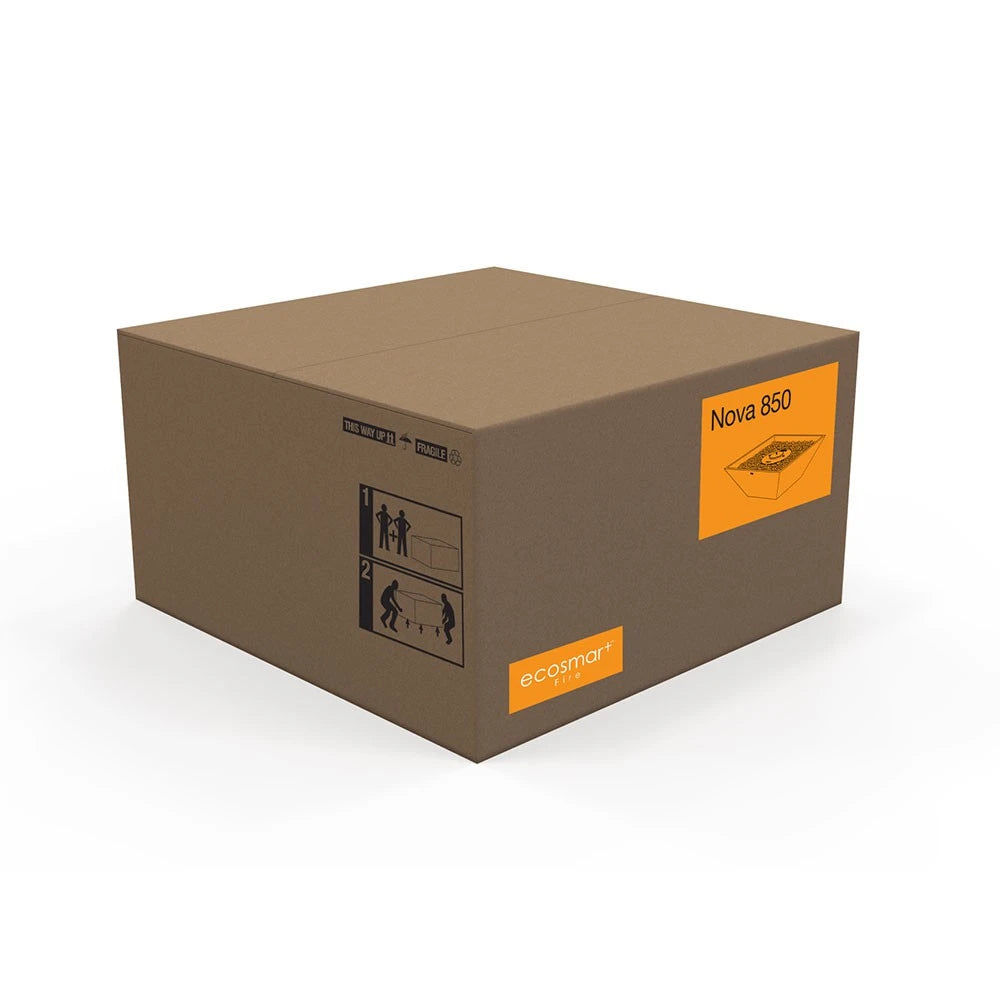 Nova 850 outdoor bioethanol fireplace, large square outdoor style