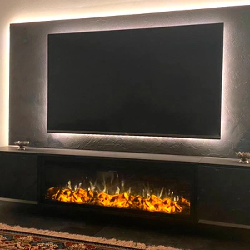 LED Klassisk indbygningspejs til el - 129 cm