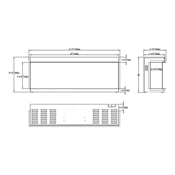 Solis 120 - 3-sidet indbygningselpejs