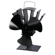 Sort varmedrevet pejseventilator – 3 blade