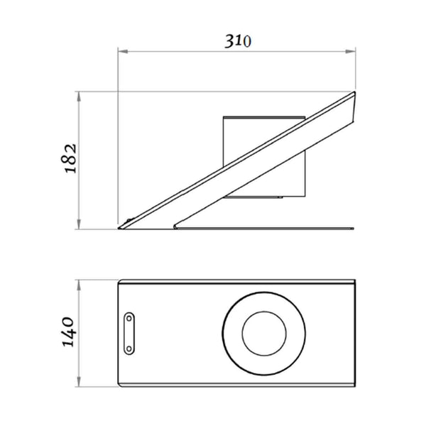 Oblique Single Bordpejs - Sort